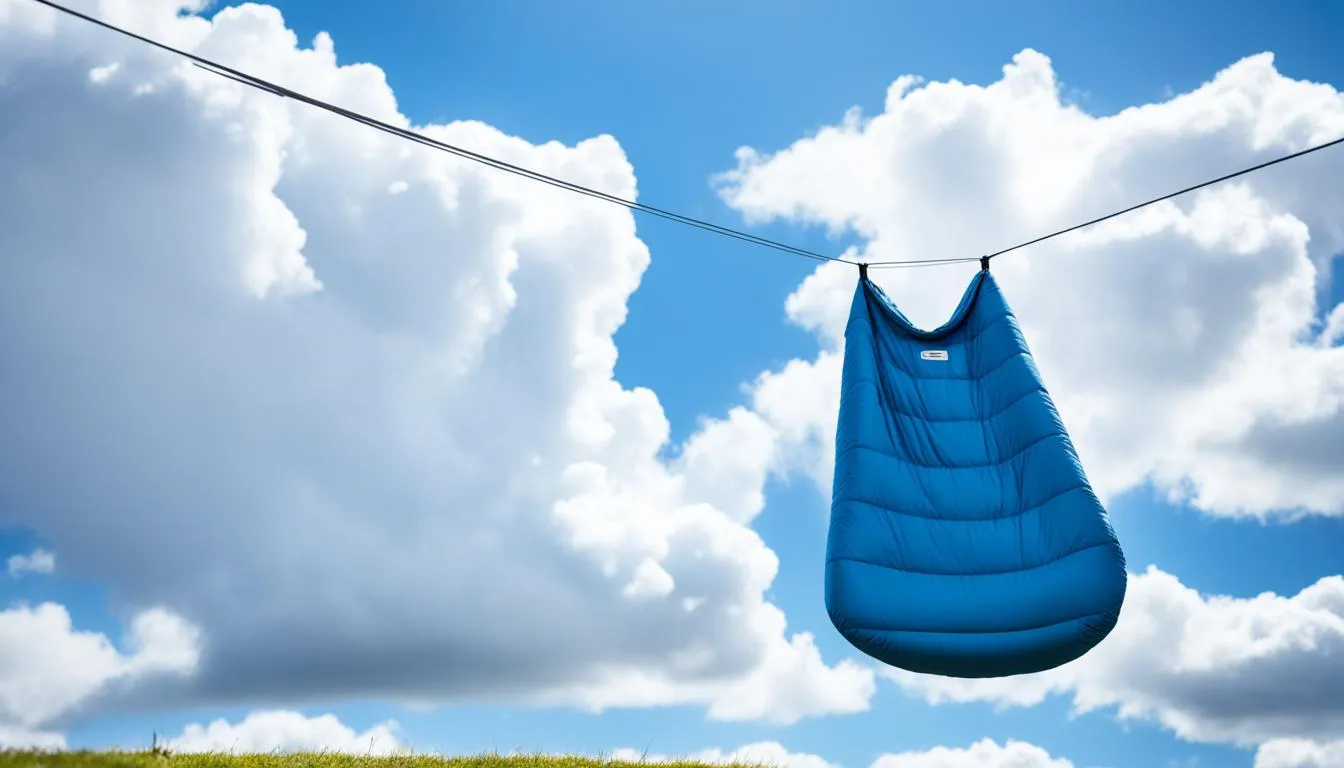 drying a sleeping bag